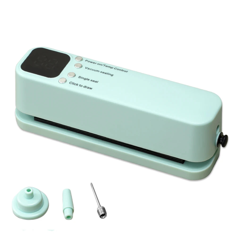 Mini Vacuum Sealer 3 in 1 Cordless Food Sealer Portable Food Sealer with Pump Strong Suction Handheld Rechargeable Food Sealer