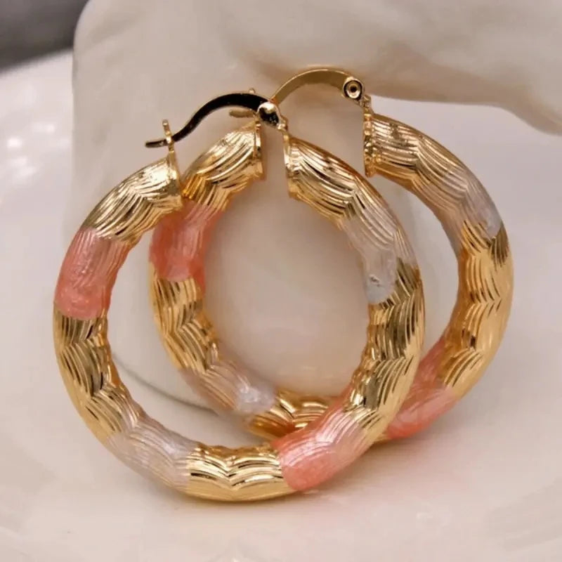 Golden Hoop Earrings Bohemian Style Alloy Earrings Exquisite Gift Women's Daily Casual Earrings