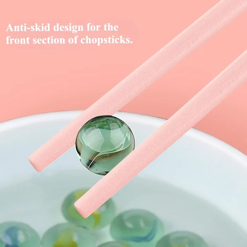 1 Pair Chinese Style Non-Slip Eco-Friendly Pink Cherry Blossom Household Kitchen Alloy Chopsticks Hot Pot Table Setting