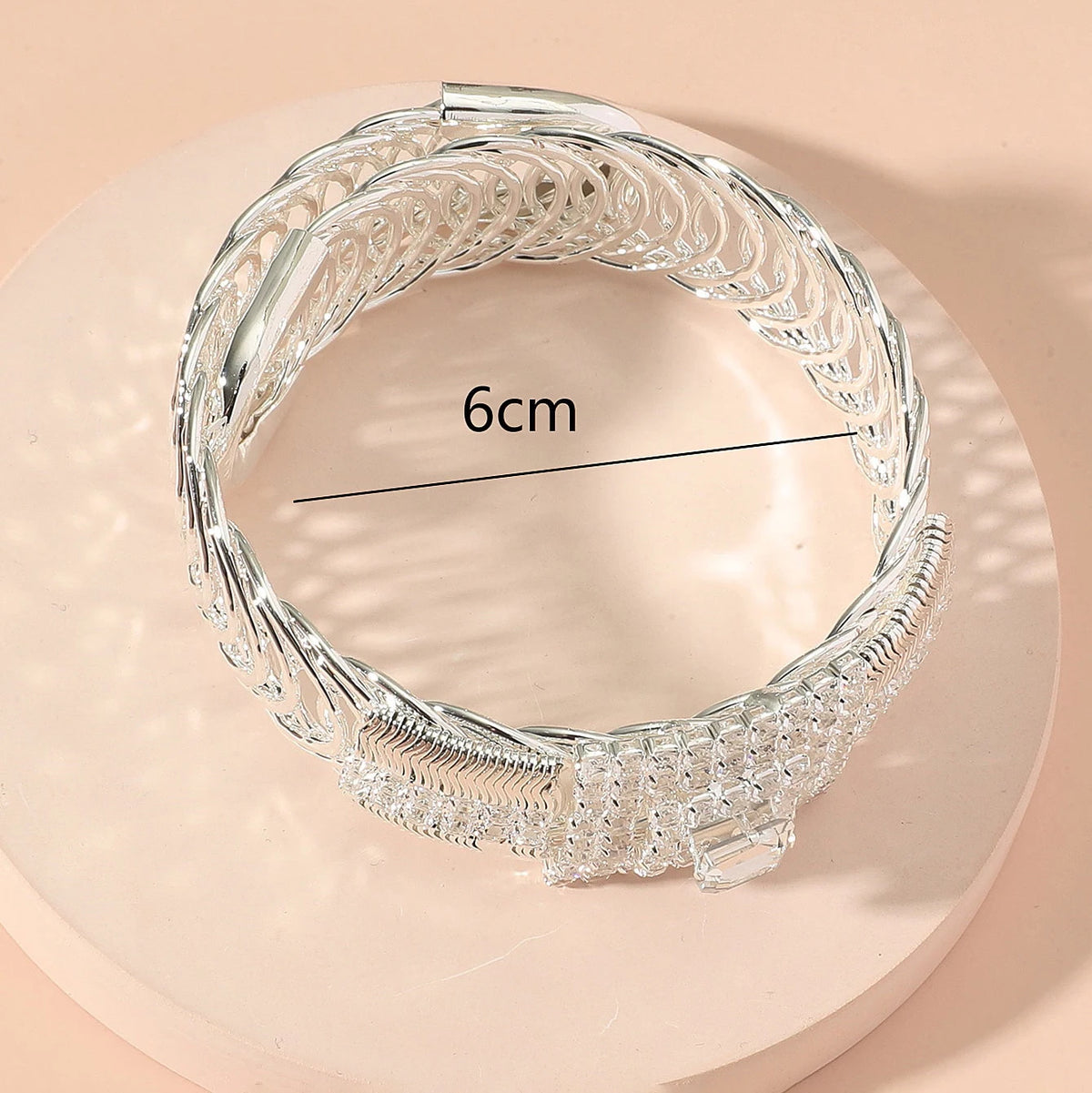 2025 New Gorgeous Square Rhinestone Open Ladies Bracelet Wedding Eid al-Adha Gift Elegant Temperament Hand Ornament