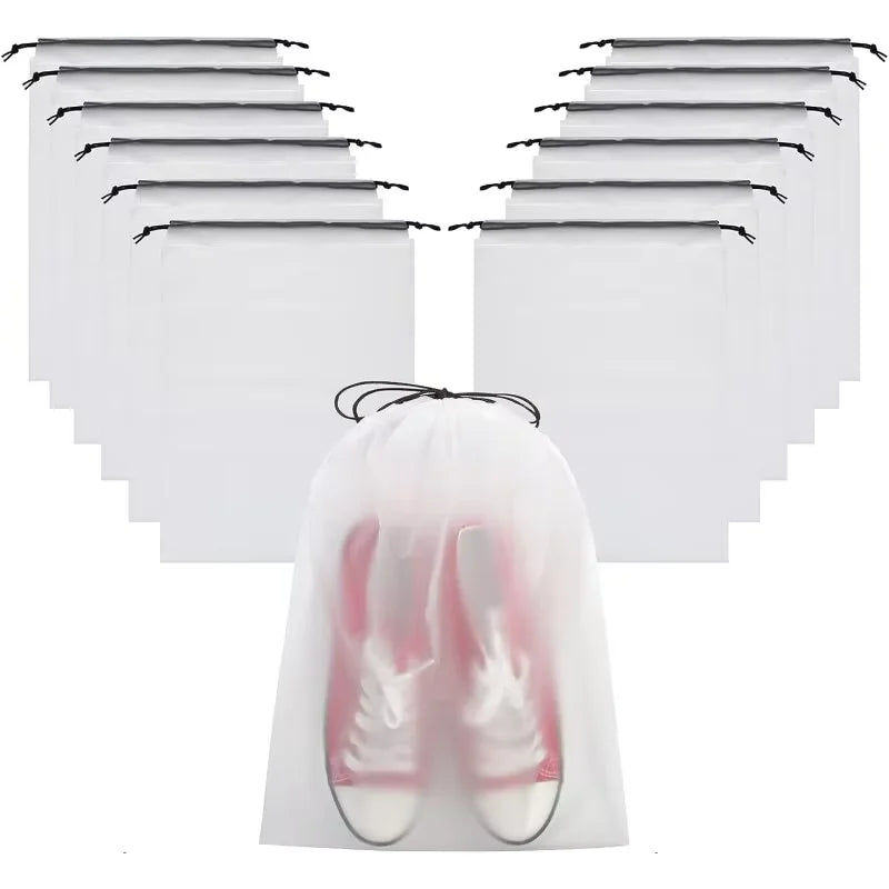 12/10pc Transparent Frosted Drawstring Bags Travel Waterproof Makeup Pocket Shoes Clothes Portable Underwear Organizer Pouch Bag