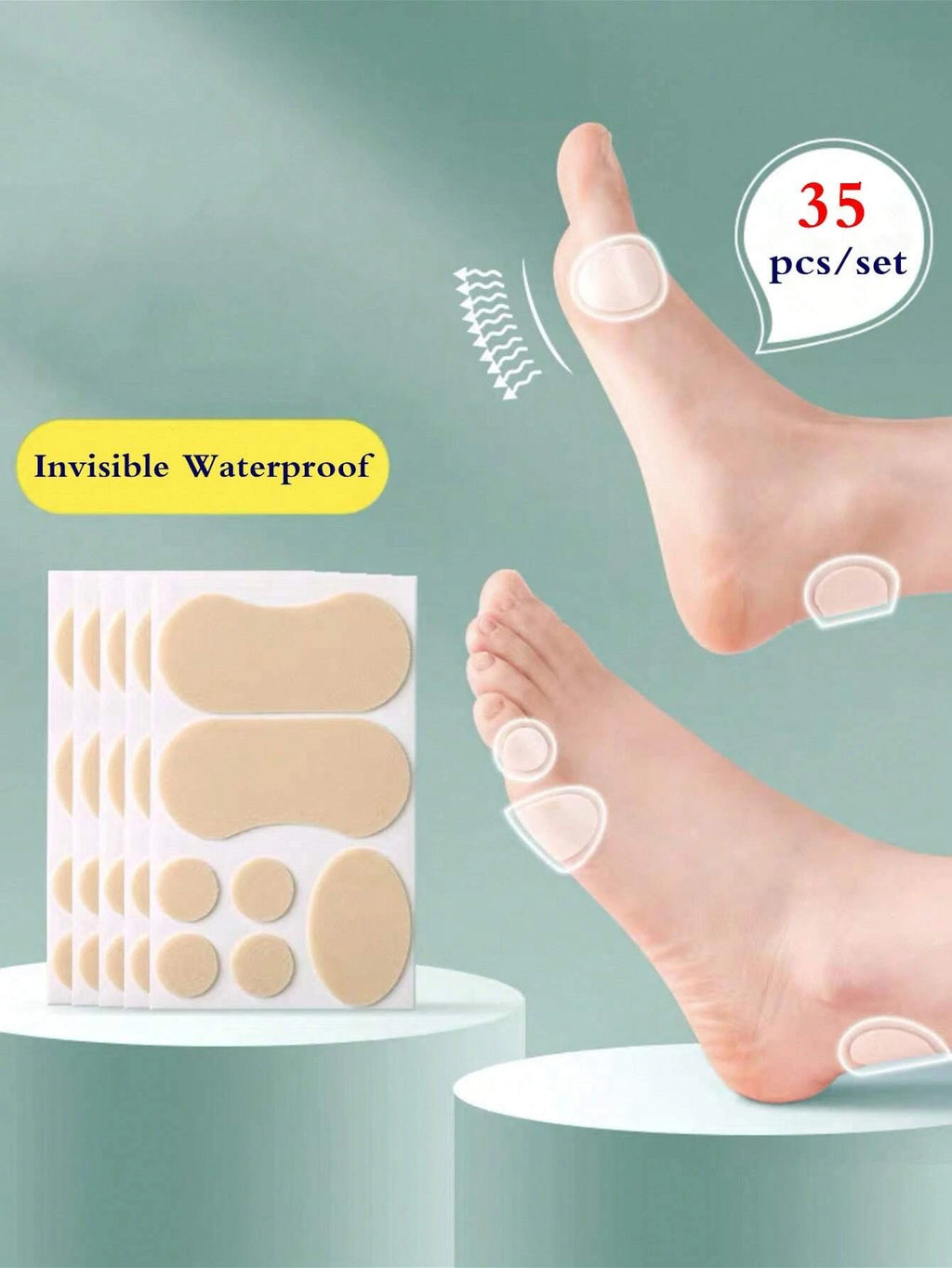 20/40/35/70/105Pcs Anti-Friction Heel Pads, Invisible Shoe Liners For High Heels, Leather Shoes, Can Be Reused,Pain Relief