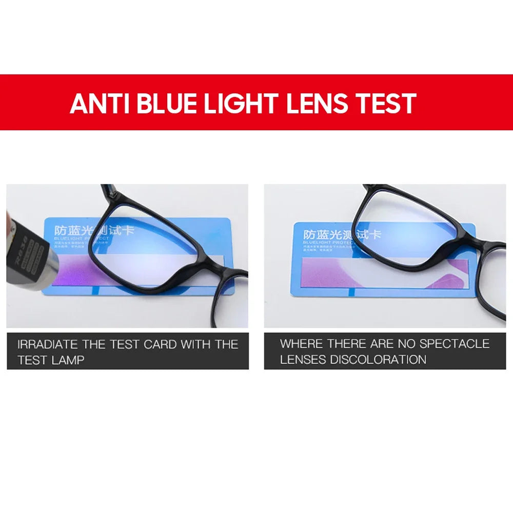 VIVIBEE 2026 Square Blue Light Blocking Glasses Men TR90 Light Frame Anti Blue Ray Eyeglasses Women Classic Computer Eyewear