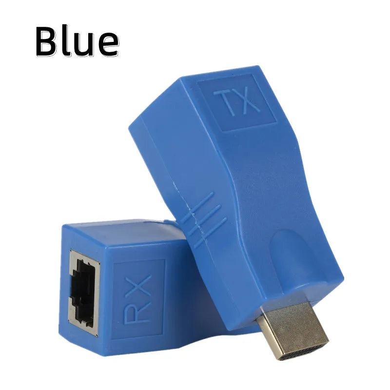 HDMI-compatible to RJ45 Extender HDMI-compatible Extender RJ45 30M Extender to RJ45 Over Cat 5e/6 Network LAN Ethernet Adapter