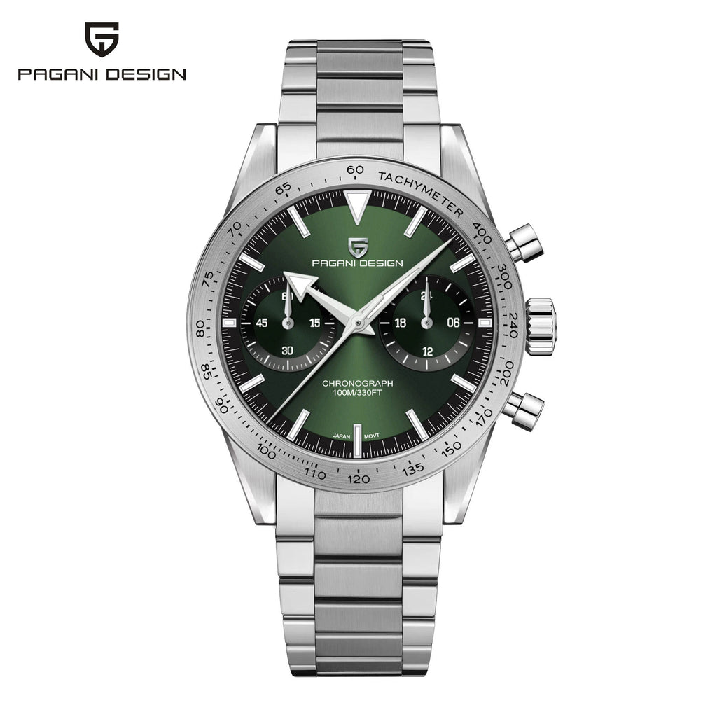 PAGANI DESIGN 2026 Mens watches Moon Quartz  Watch men speed Sport waterproof Chronograph AR Sapphire VK64 Steel Retro Luminous