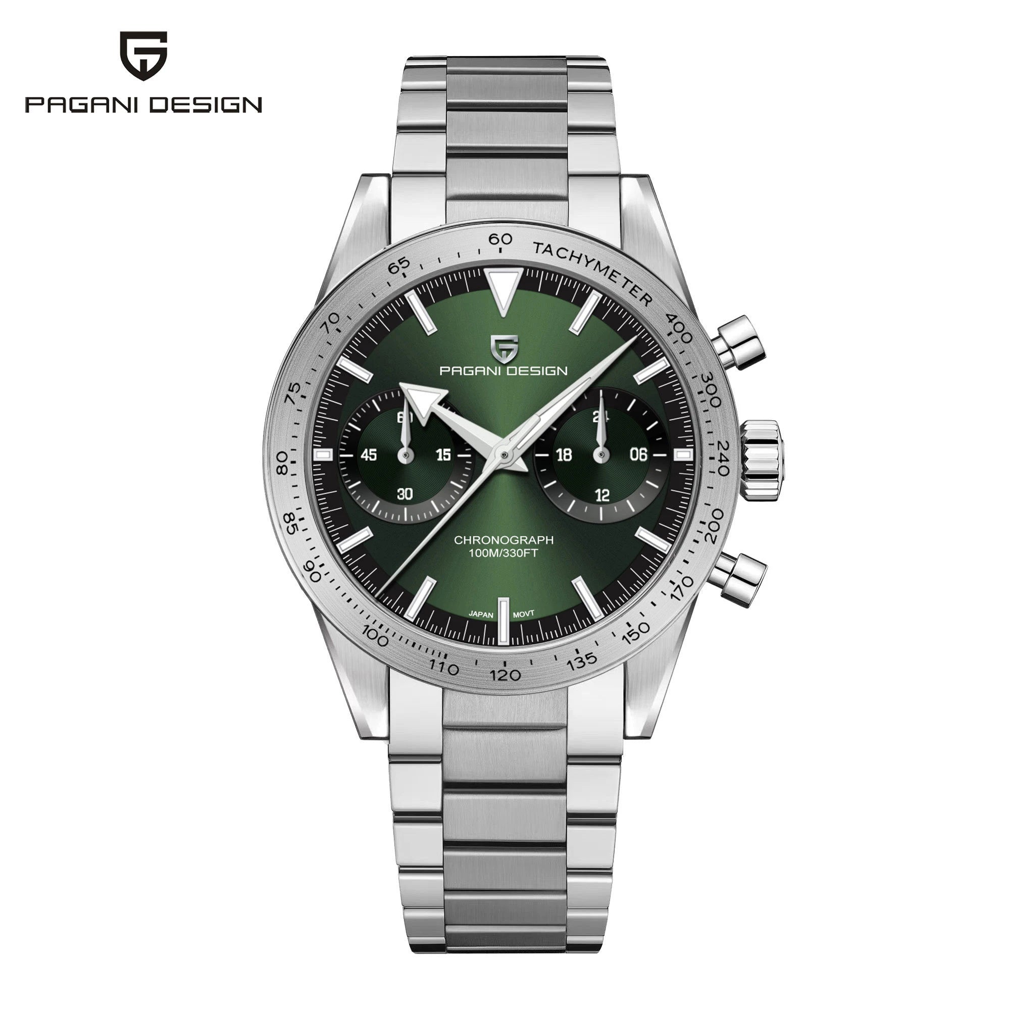 PAGANI DESIGN 2026 Mens watches Moon Quartz  Watch men speed Sport waterproof Chronograph AR Sapphire VK64 Steel Retro Luminous