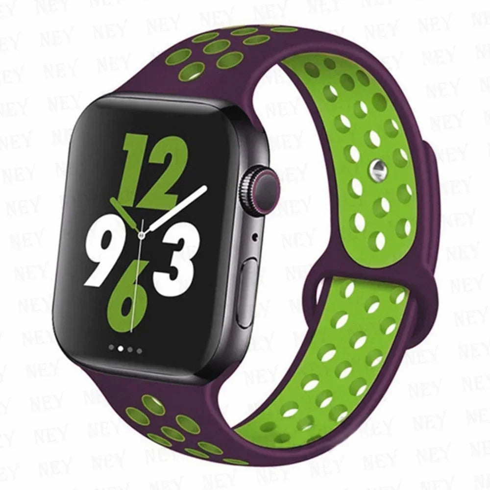 Sport Strap For Apple Watch Band 45mm 49mm 44mm 40mm 41mm 42mm Silicone bracelet correa iWatch Ultra 2 Series 9 8 SE 7 6 5 4 3