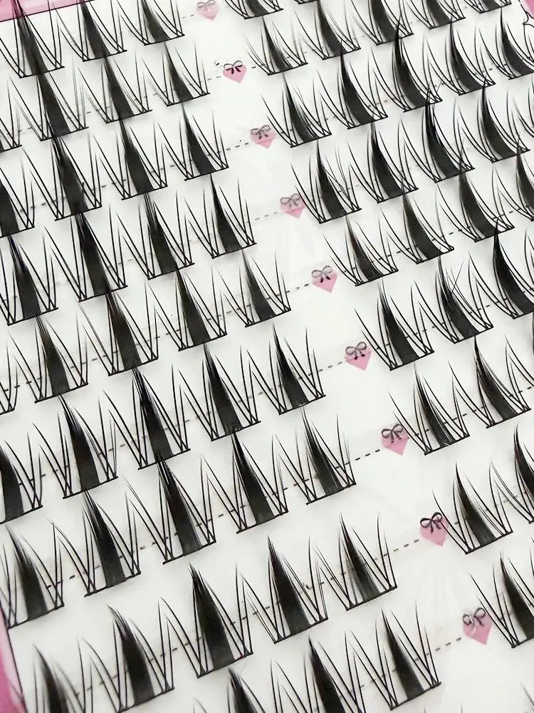 DIY Self-Adhesive Cluster Lashes 10 Rows/Box, Glue-Free Manga Style Sectioned Eyelashes Natural Look