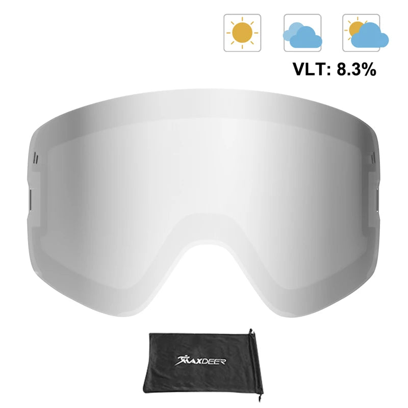 Magnetic Ski Goggles Men Snowboard Glasses Double Layers Lens Anti-fog UV400 Snow Goggles Women Snowmobile Skiing Eyewear OTG