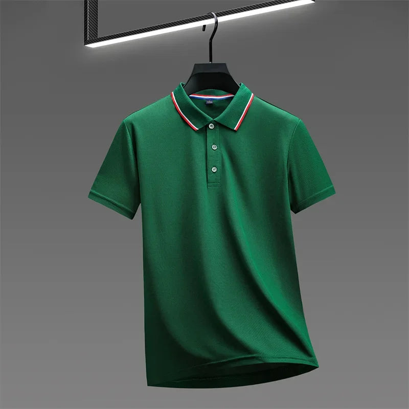 2026 New Men's Casual Solid Color Short Sleeved Polo Shirt Summer Fashionable and Comfortable Versatile Top