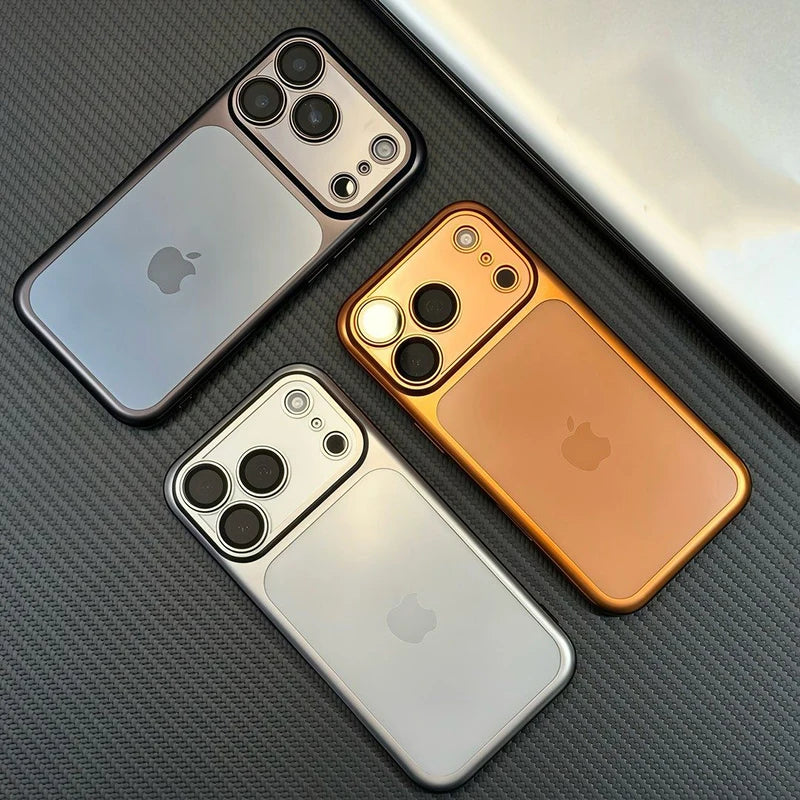 Luxury Plating Nano Matte Translucent Case For iPhone 18 17 16 Plus 15 14 13 Pro Max Air Lens Protection Matte BackPlate Cover