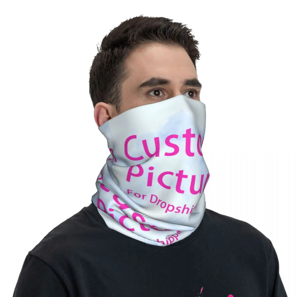 Custom Personalized Custom Photo Logo Neck Gaiter Women Men UV Protection Winter Customized DIY Print Bandana Scarf for Cycling