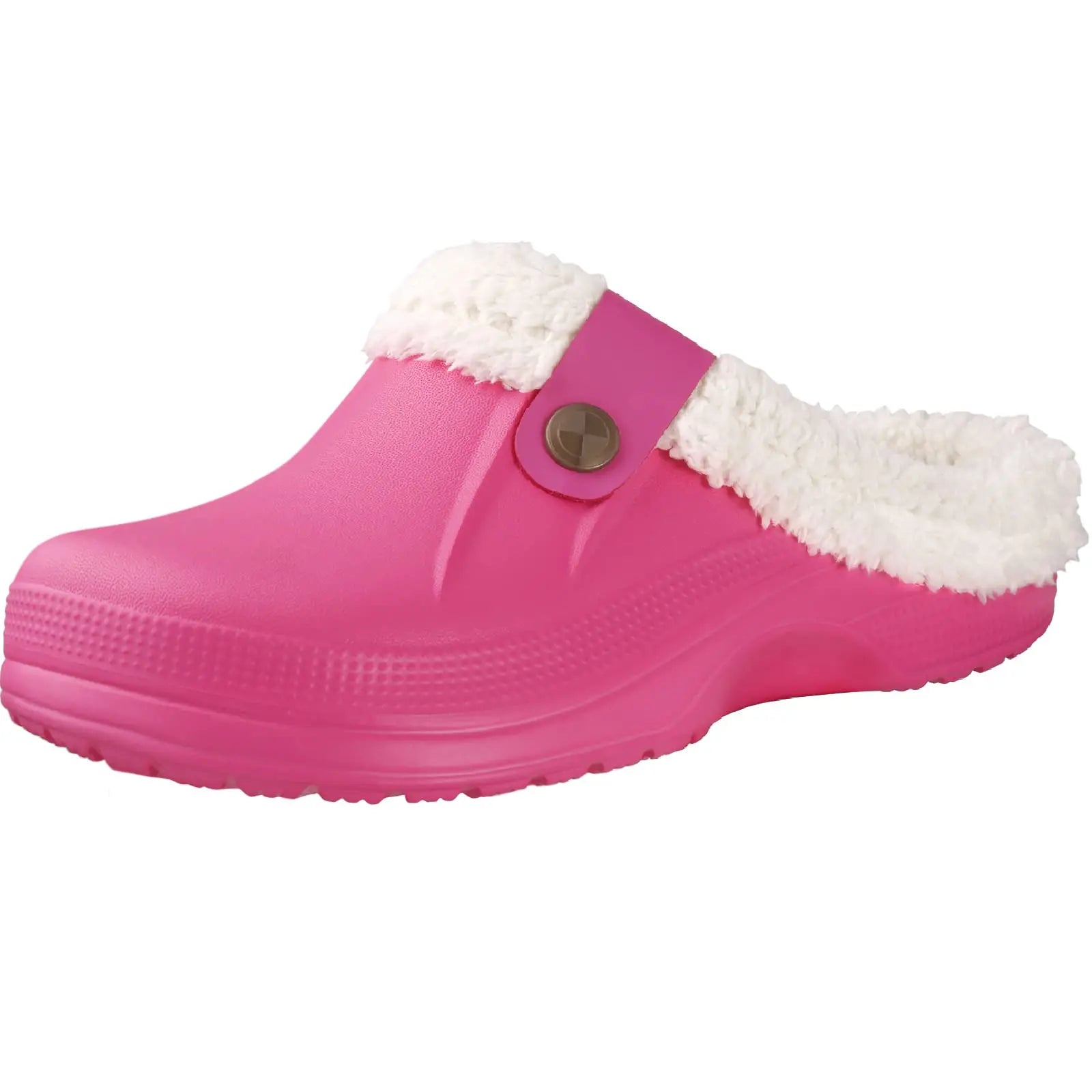 Comwarm Winter New Fuzzy House Slippers For Women Men Waterproof Garden Shoes Soft Plush Slippers Outdoor Warm Furry Clogs Slide