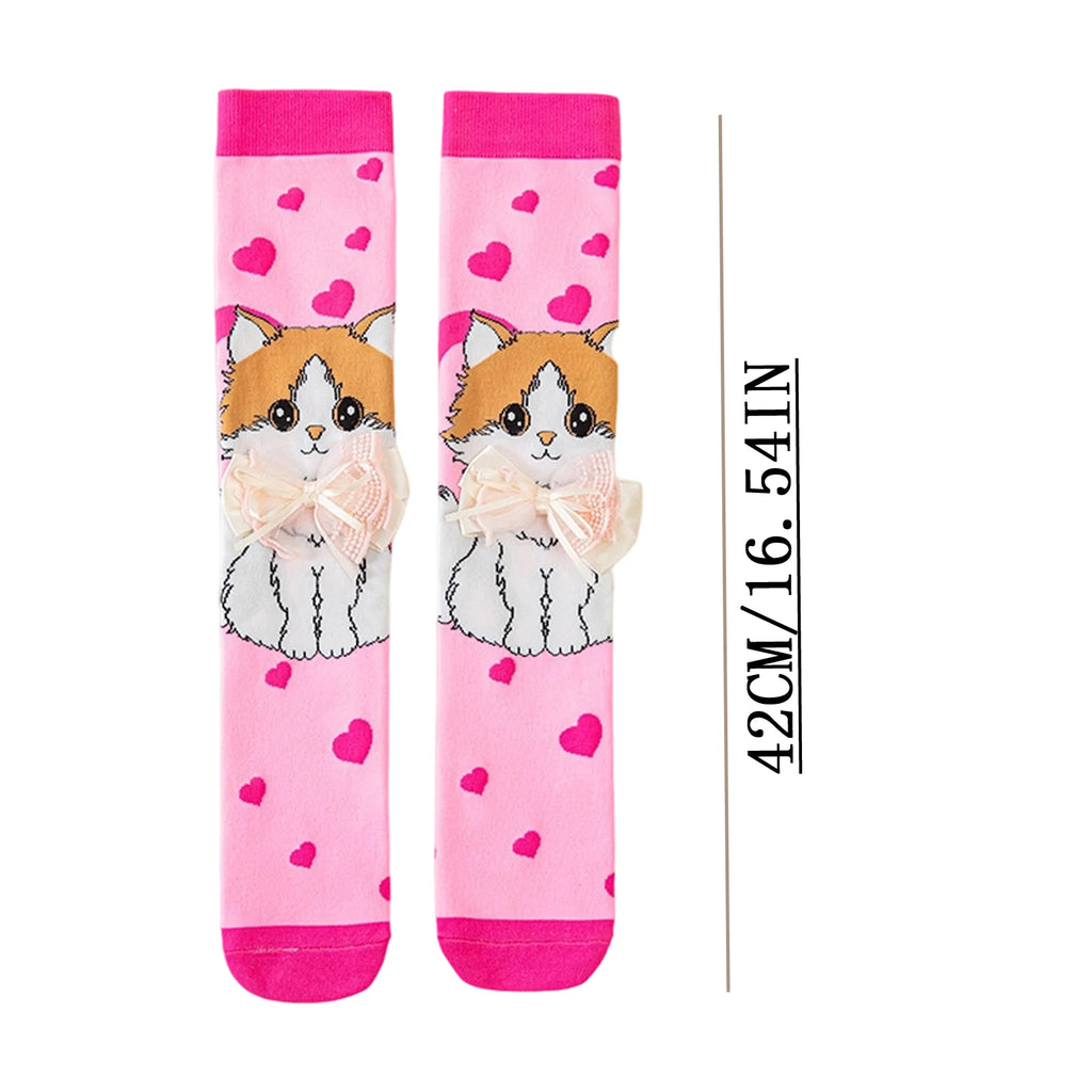 Cartoon Dog Rabbit Girls Boys Stockings Funny Penguin 3D Kids Socks Party Festival Children Long Socks Knee-high Socks