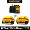 20V MAX XR Lithium Battery Pack For DeWalt Power Tools Replacement Battery Compatible DCB200 DCB205 8.0Ah Rechargeable Battery