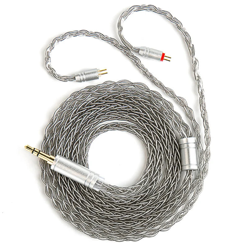 KBEAR ST12 8 Core HiFi Earphone 4N OFC Silver-Plated Upgraded Cable 3.5/4.4mm MMCX/0.78mm 2Pin for Lark Rosefinch KS1