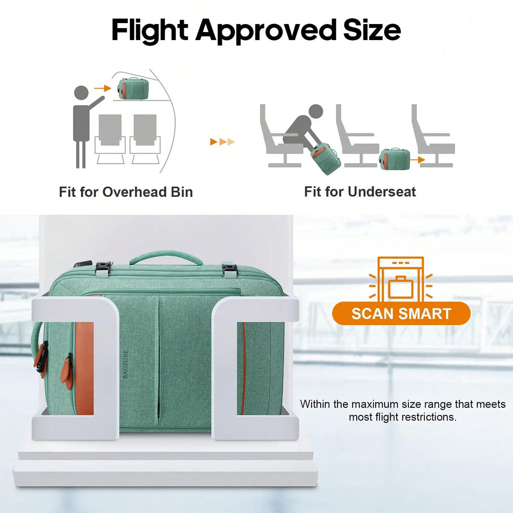5PCS Travel Backpack Carry On Backpack 42L Flight Approved, Expandable Laptop Backpack With Packing Cubes & Shoe Pocket