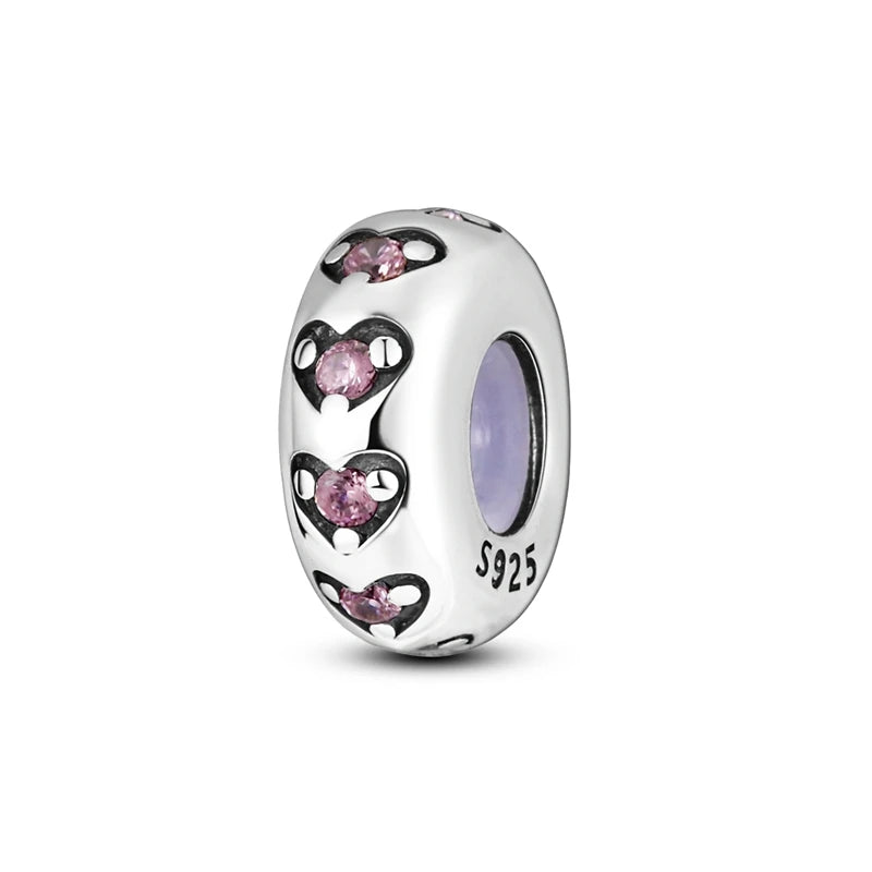Charms Beads 925 Sterling Silver Tree of Life Peach Heart Sweet Love Charms Fit Pendants Bracelets Necklaces Women Jewelry Gift