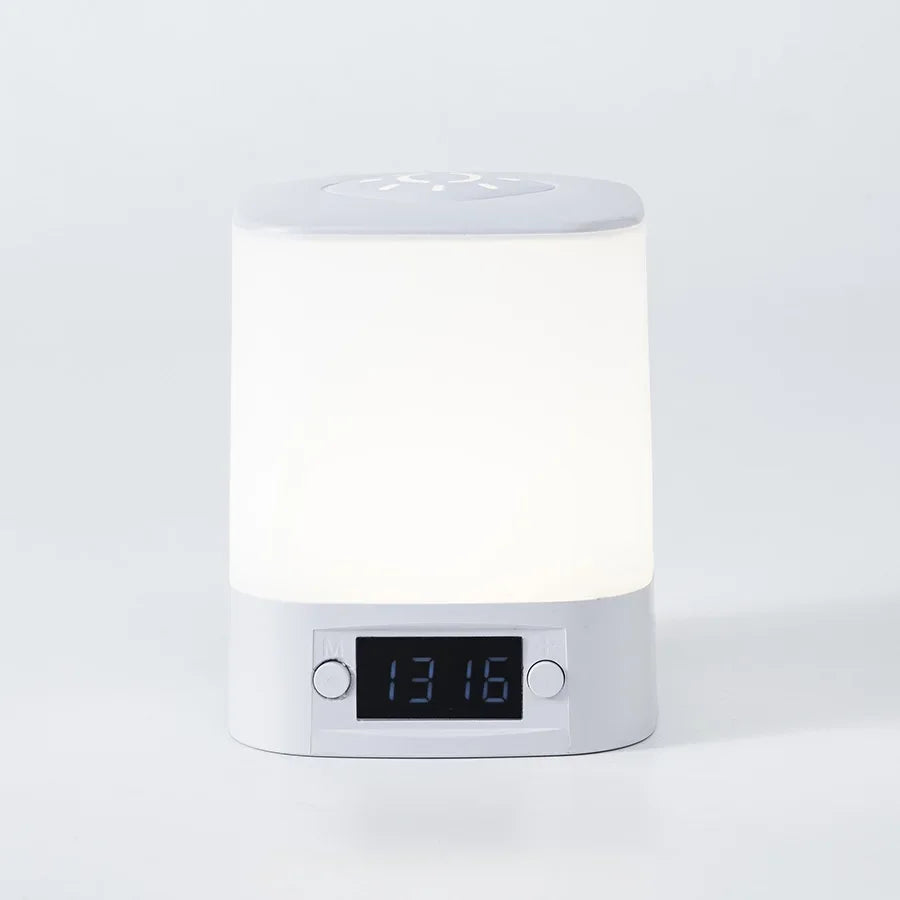 Touch Dimmable LED Night Lamp with Remote Clock Time Display or Not Eye Protection Reading Lamp Bedside Night Light Rechargeable