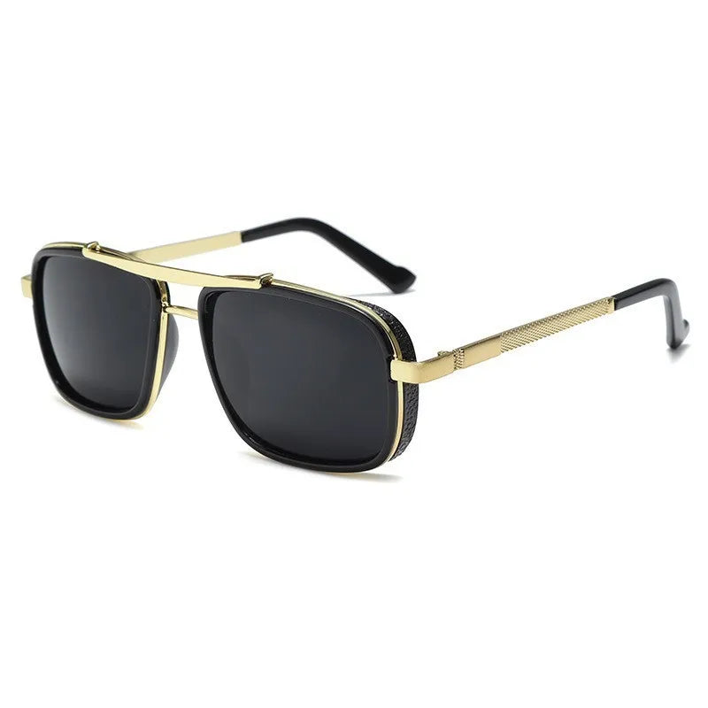 1/2/3PCS New Style Stylish  Retro Car Sunglasses Thickened Double Beam Punk Men's Metal Sunglasses 877