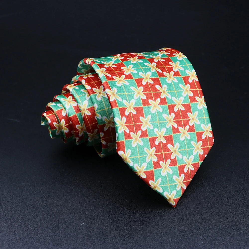 Vintage Super Soft Floral Silk Ties Men's Fashion 8cm Flower Necktie For Men Wedding Business Meeting Gravata Printing Tie Gifts