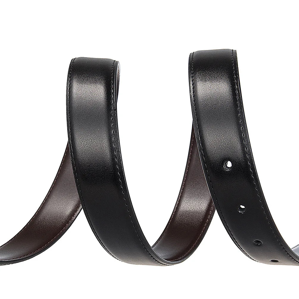 Luxury 2.8cm Width Holes Leather Belt Without Buckle For Men High Quality Cowhide Casual Business Belt No Buckles Head