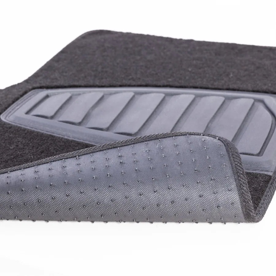 4PC Carpet Floor Mat Tufted Carpet Black - Universal Fit 202WM38