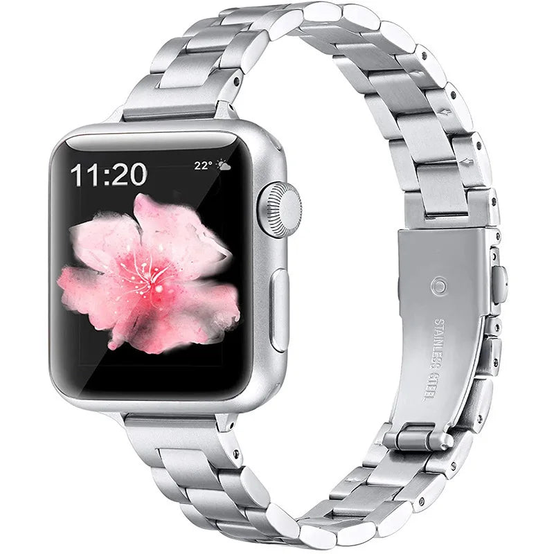 Slim Metal Strap For Apple Watch band UItra 49mm 9 8 7 45mm 41mm Women elegant bracelet on Iwatch series 654SE 44mm 42mm 40/38mm