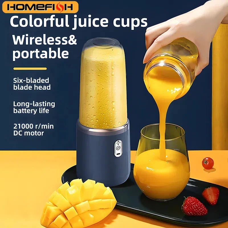 Electric Portable Juicer Blender 400ml USB Charging Fruit Smoothie Maker for Lemon Orange - Compact Juicing Cup Smoothie Blender