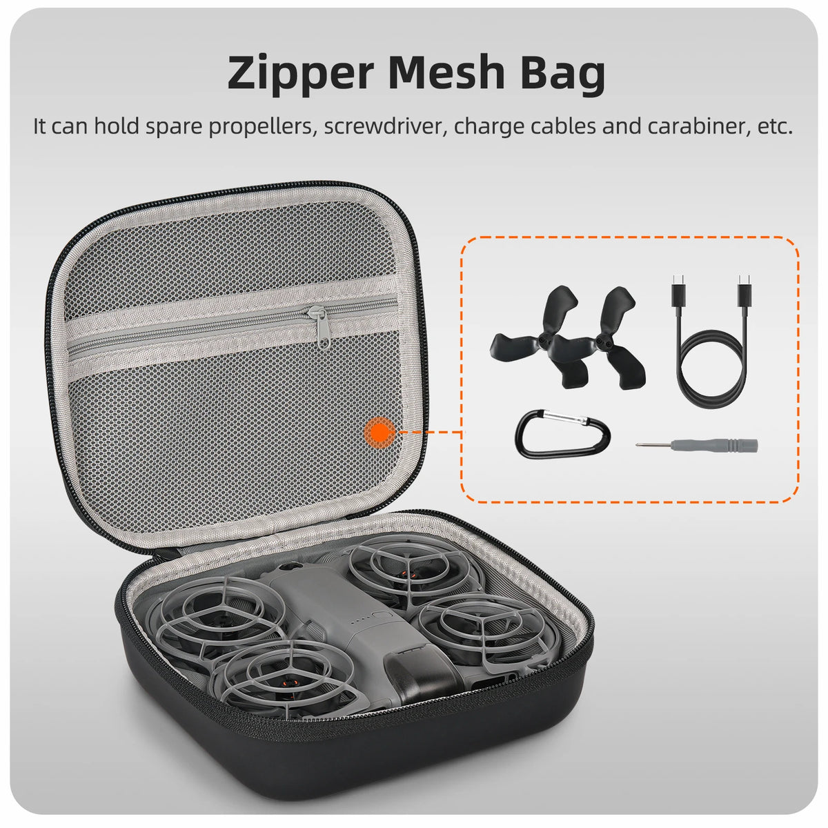 Sunnylife Storage Bag Carrying Case Shockproof Protective Box For DJI NEO 2 Flight Glasses N3/Motion 3 Drone Accessories