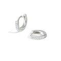2/6PCS 316L Stainless Steel Minimalist Hoop Earrings Crystal Zirconia Small Cartilage Helix Tragus Piercing Jewelry for Women