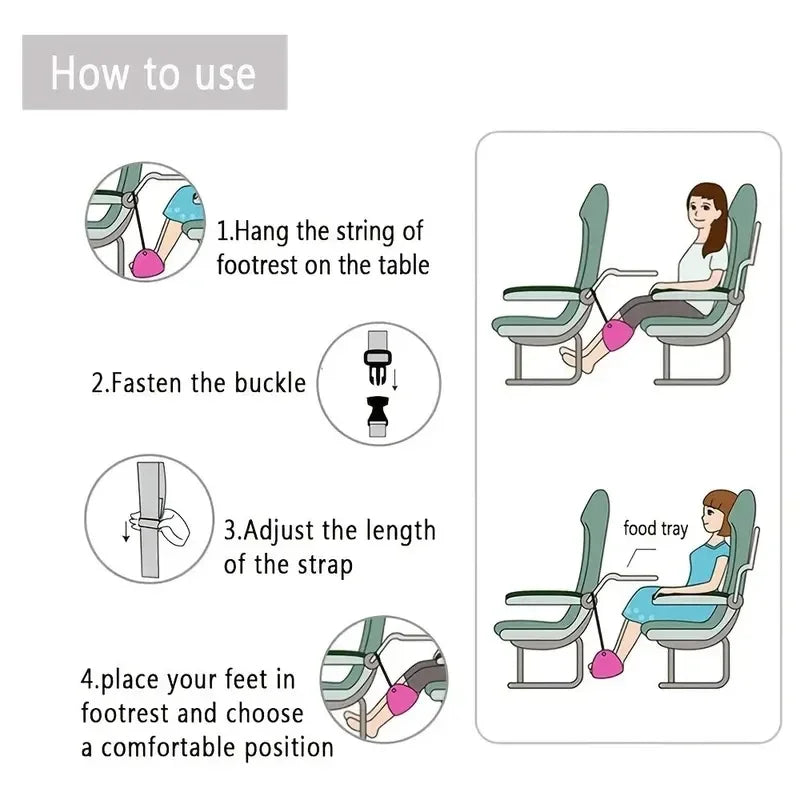 Portable Foot Mat - Adjustable Strap Office Resting Foot Mat Foot Hammock Foot Mat Lazy Man Magic Travel Magic Travel Airplane