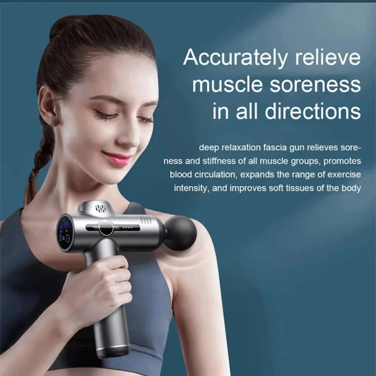 Deep Muscle Massage Gun Portable, Fascia Vibration Gun for Body Neck Back Relaxation, Fitness Slimming Tool
