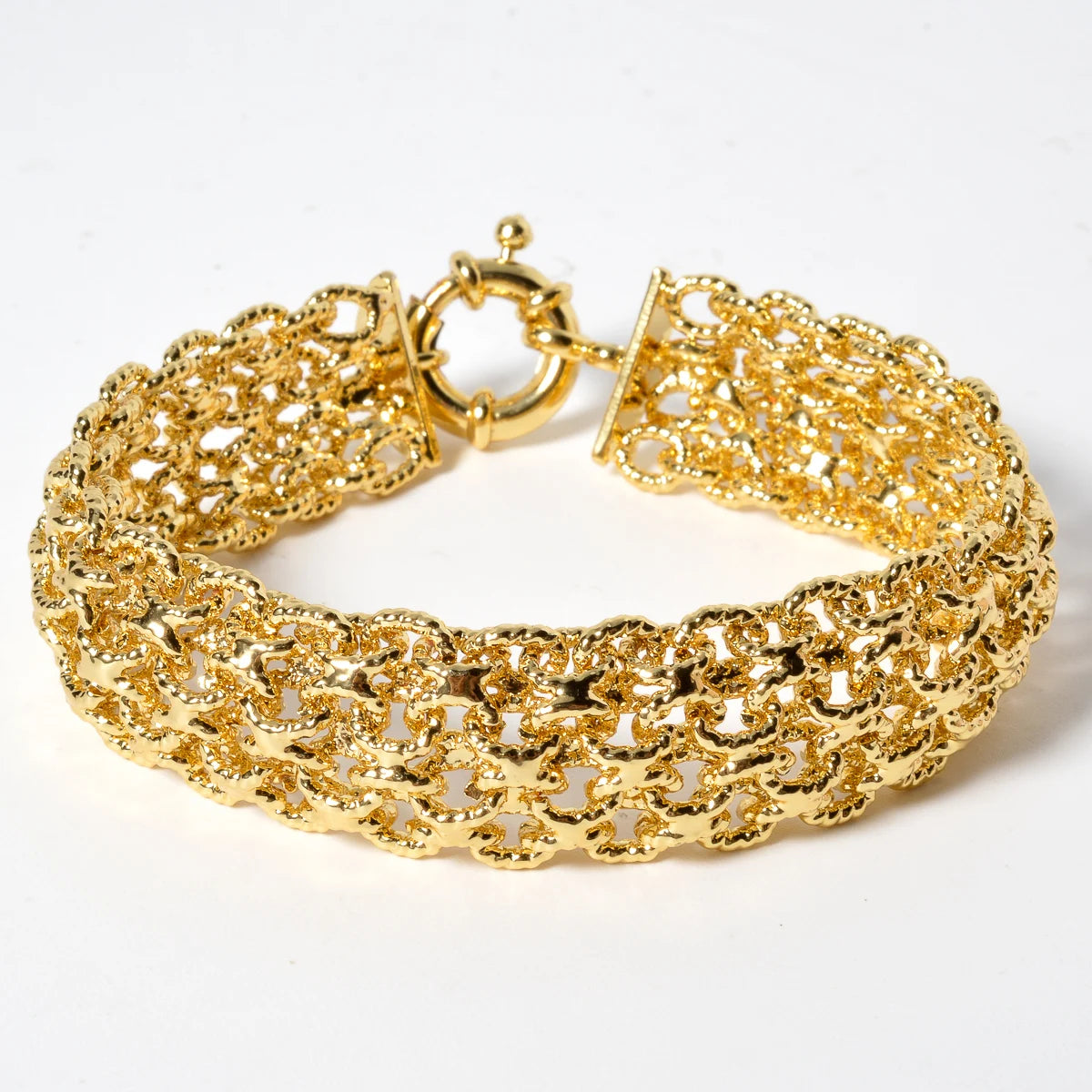New 18MM Wide Copper Chain Bracelet Unisex 18K Gold Plated Wristband Miami Sidewalk Bracelet Punk Hip Hop Jewelry Party Gift
