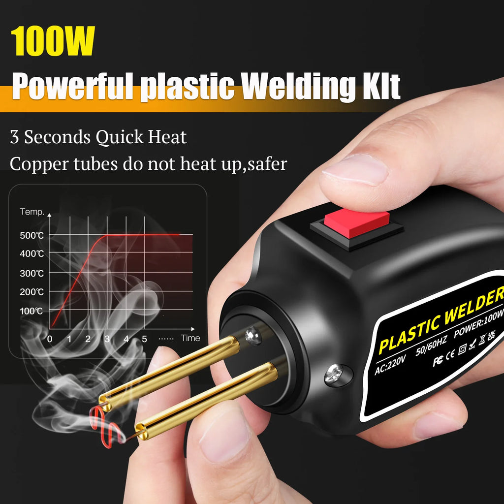 Plastic Welder 100W Heat Gun 400pcs Hot Staplers Plastic Welding Machine Bumper Soldering Iron Staples Car Repair Tools Kit
