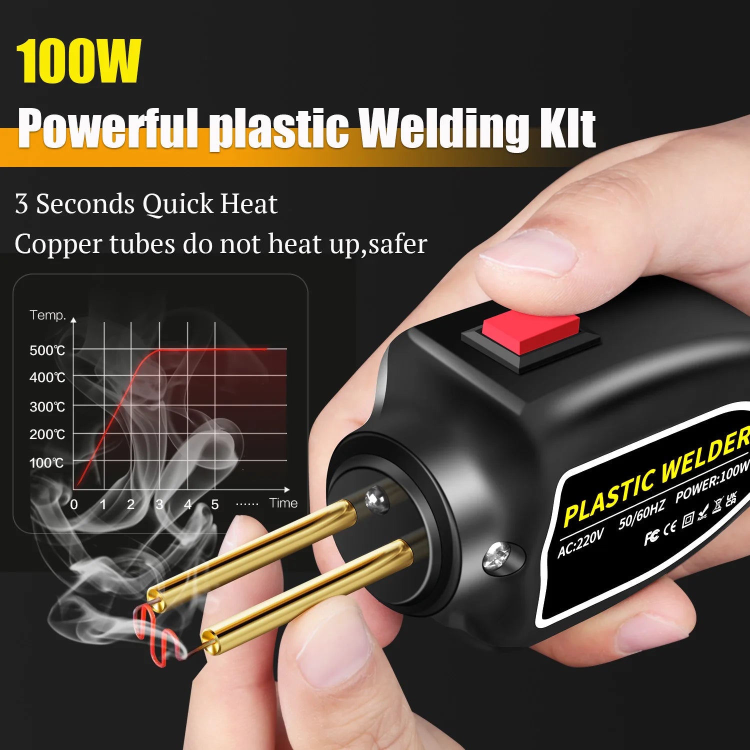 Plastic Welder 100W Heat Gun 400pcs Hot Staplers Plastic Welding Machine Bumper Soldering Iron Staples Car Repair Tools Kit