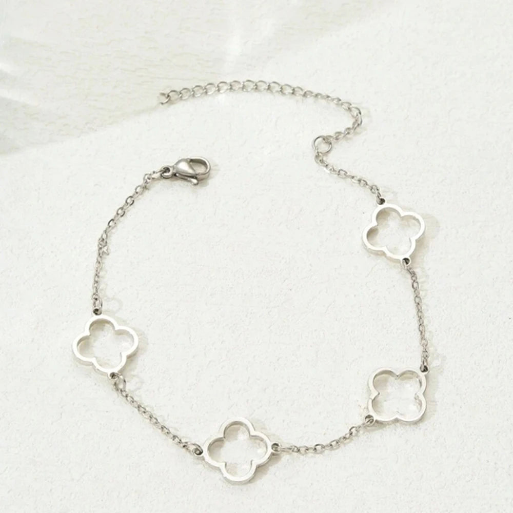 1pc Lucky Luxury Fashion Flower Decor Bracelet For Women For Daily Decoration Gifts for Friends Mom Gifts Party Favors Jewelry