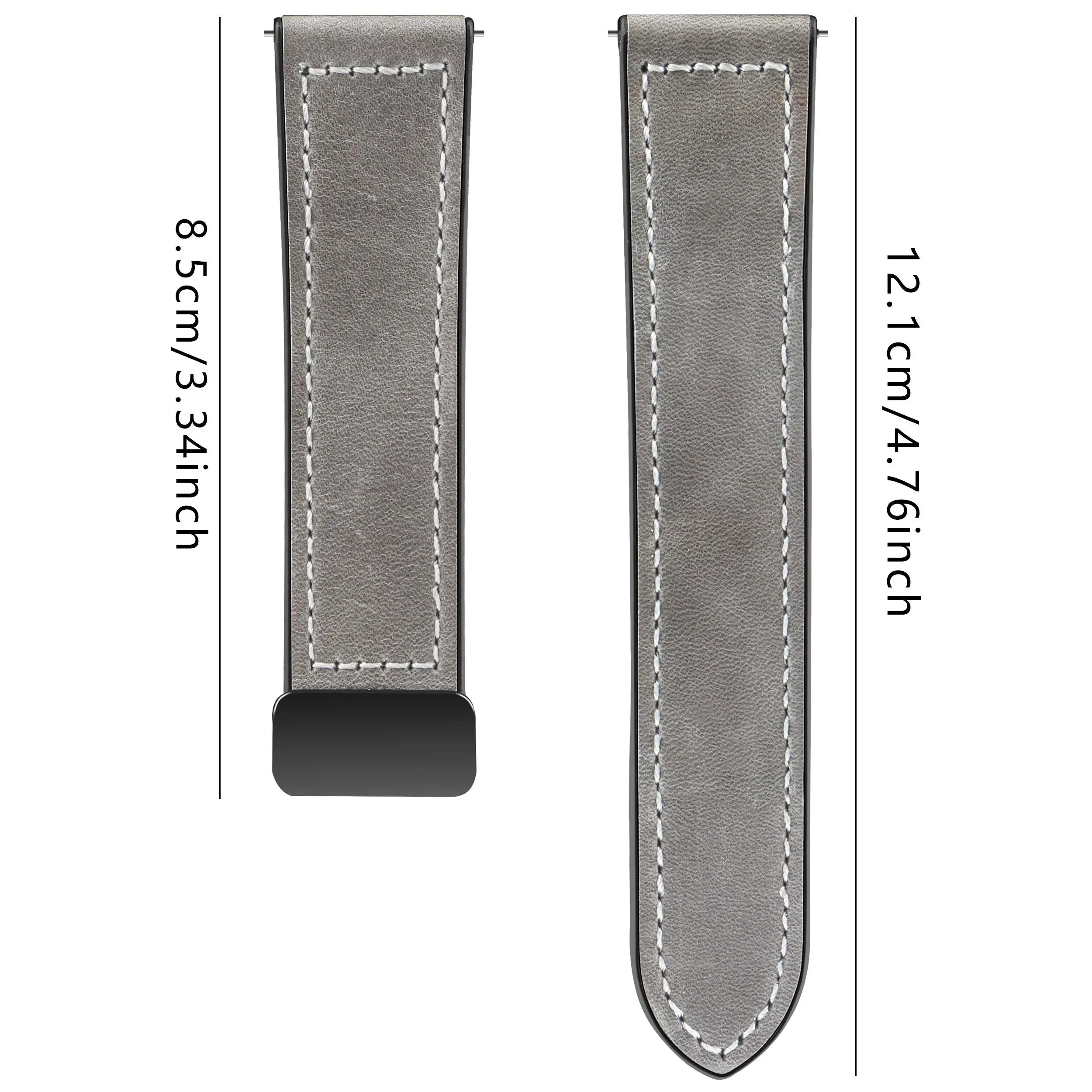 22mm Leather Magnetic Buckle Strap Compatible for Samsung Galaxy Watch 46mm/Gear S3 , Huawei,Garmin Sports Wristband Replace WRI