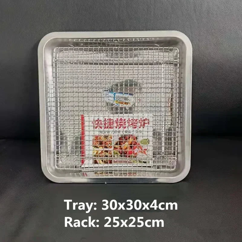 square bbq net rack meshes stainless steel 304 BBQ grill Mesh Rectangular Baking rack with Foot leg Drainage Cake Drying Frame