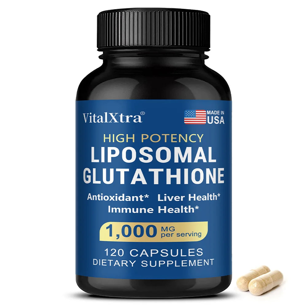Liposomal Glutathione 1000mg - Vitamin C, Antioxidant, Supports Liver, Immune, Brain & Skin Health, Enhanced Absorption