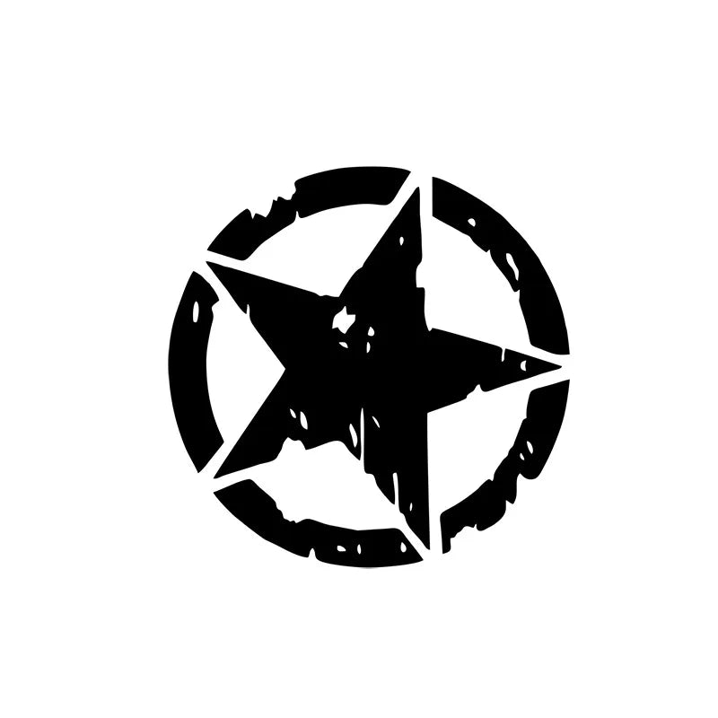 Car Sticker Pentagram Waterproof and Sunscreen Personality Interesting Decal Military Army Star Hood Stickers Auto Accessories