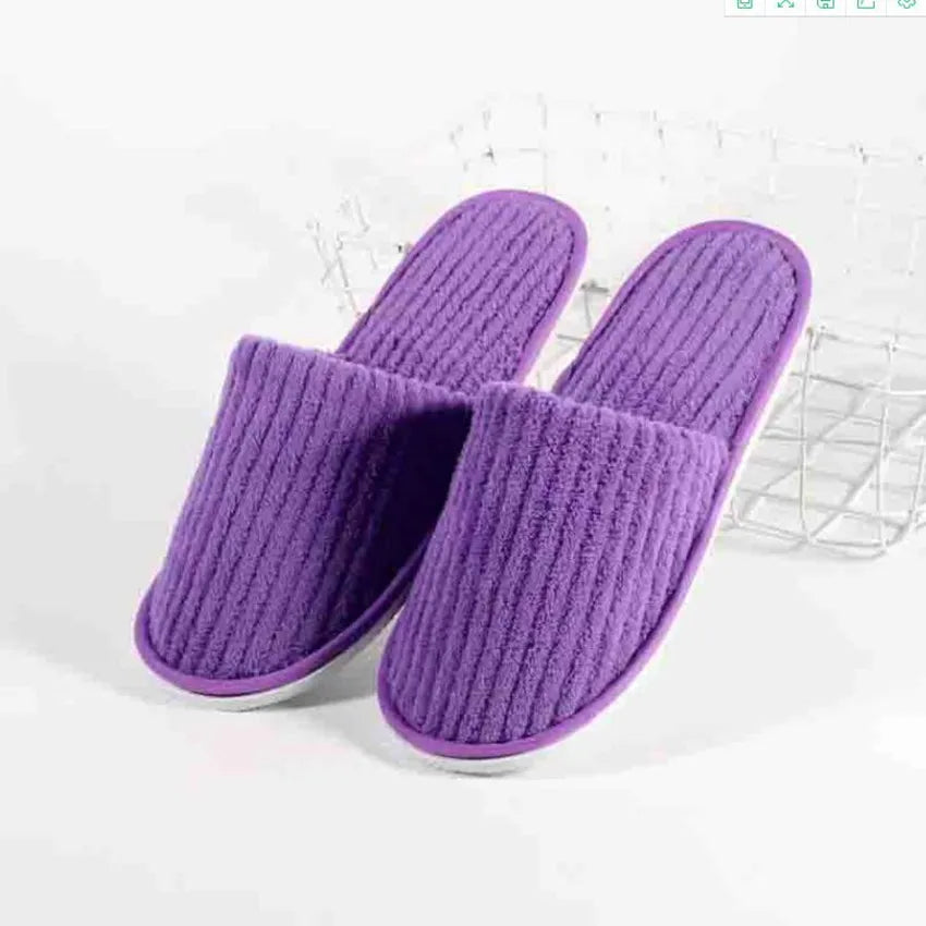 5 Pairs Winter Slippers Men Women  Hotel Disposable Slides Home Travel Sandals Hospitality Footwear One Size on Sale