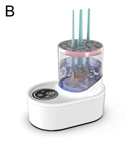 USB Electric Makeup Brush Cleaner 3-in-1 with Automatic Quick-Drying Support Device - Makeup Brush Cleaning And Drying Book Tool