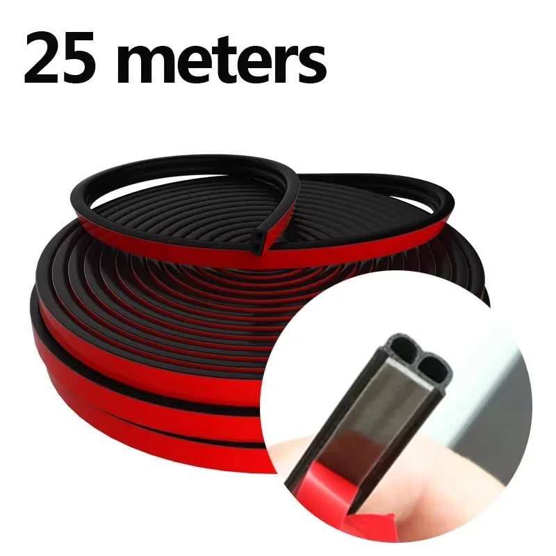 SEAMETAL Car Rubber Seals Sticker Sound Insulation Sealing Protector Weatherstrip Car Door Seal Strips 4M/5M/16M/25M B Shape