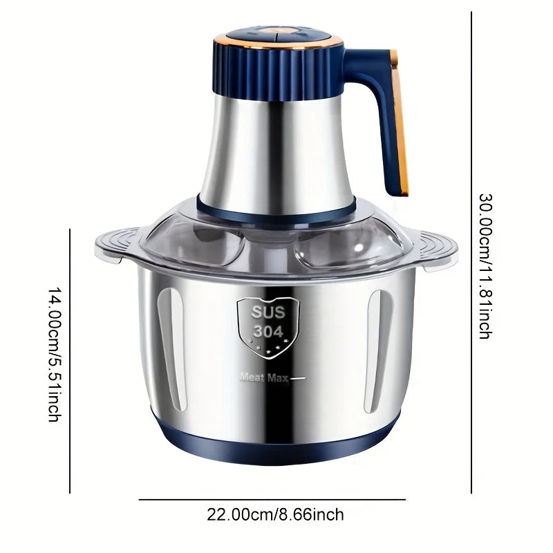 Stainless steel meat grinder and vegetable chopper, food processing machine, food chopper meat/vegetable/fruit grinder