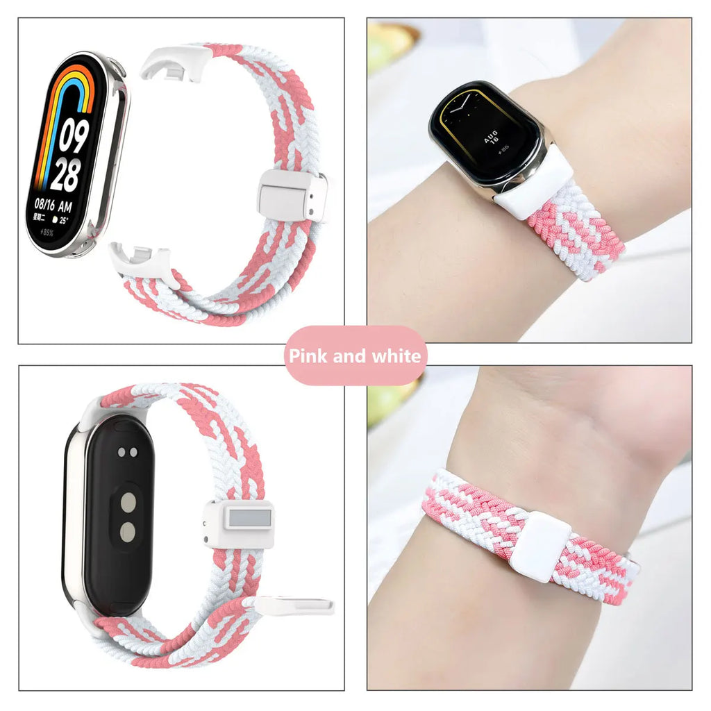 Suitable for Xiaomi Band 8 Wristband, Nylon Braided Strap, Magnet Buckle, Luxury Personality, Mi Band 8 Replacement Strap