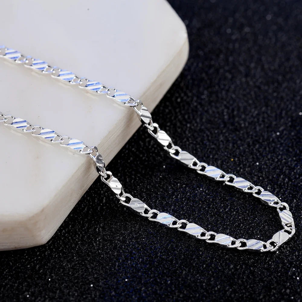 Exquisite Fashion 925 Silver 18K Gold Filled Necklace For Women Men Size 16-30 Inch Jewelry Chain Wholesale