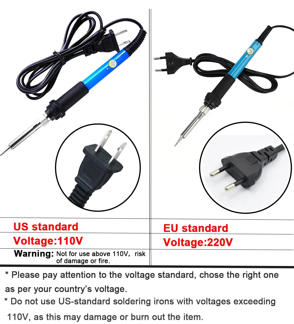 Multi-Kit Option Adjustable Temperature Electric Soldering Iron 60W Electric Soldering Iron Set Welding Solder Repair Tool