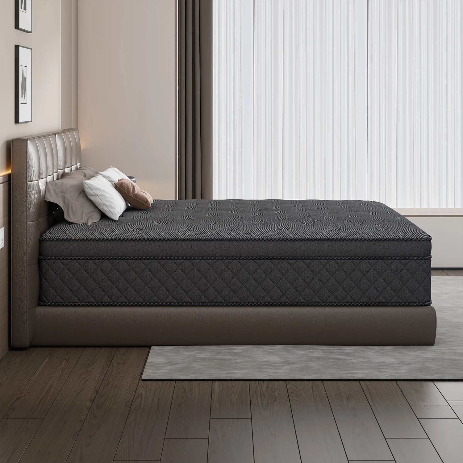 LayRoad 12-14inch Full-Size Memory Foam Mattress Available in Single, Twin, Queen, and King Sizes Boxed Mattress Medium Firmness