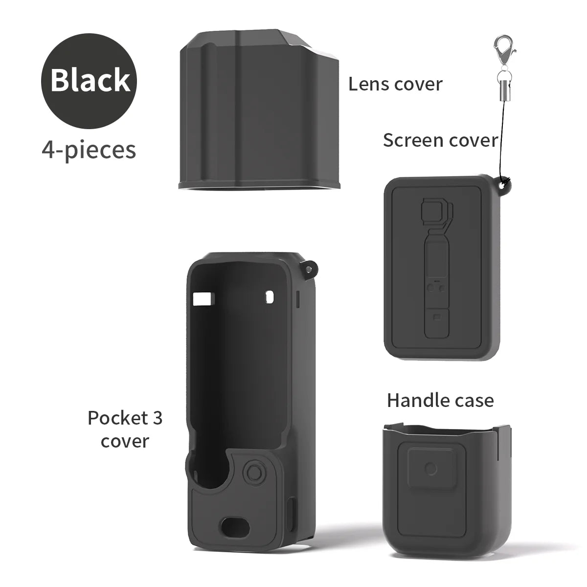 Silicone Cover for Pocket 3 Soft Flexible Washable Lens Cup Protector Sleeve for Pocket 3 Skin for DJI Osmo Pocket 3 Accessories
